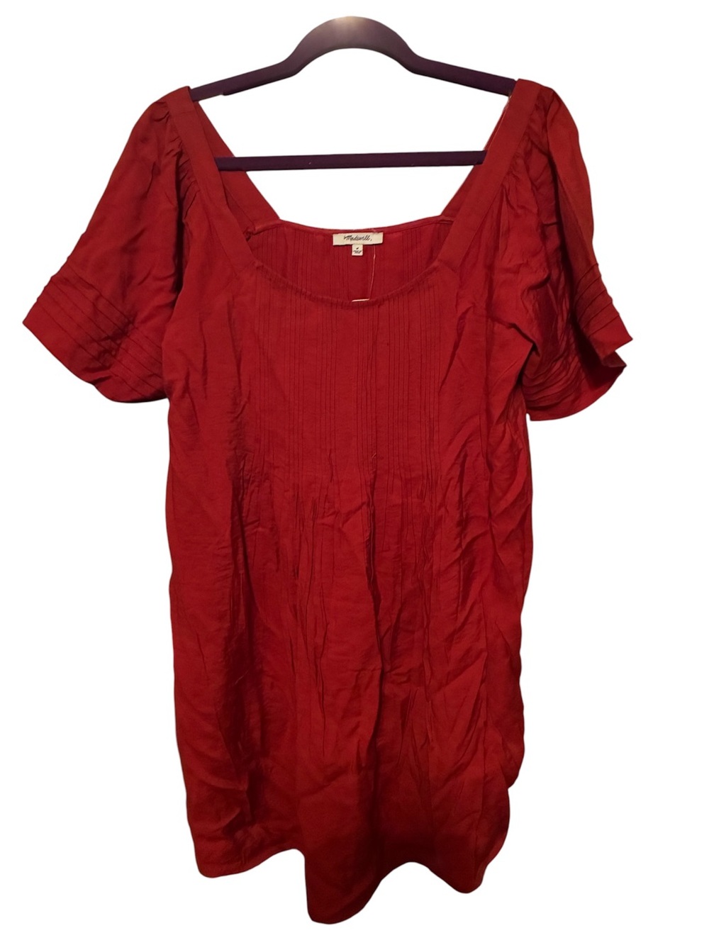 NWT MADEWELL SMOCKED REDDISH BABYDOLL DRESS SIZE M